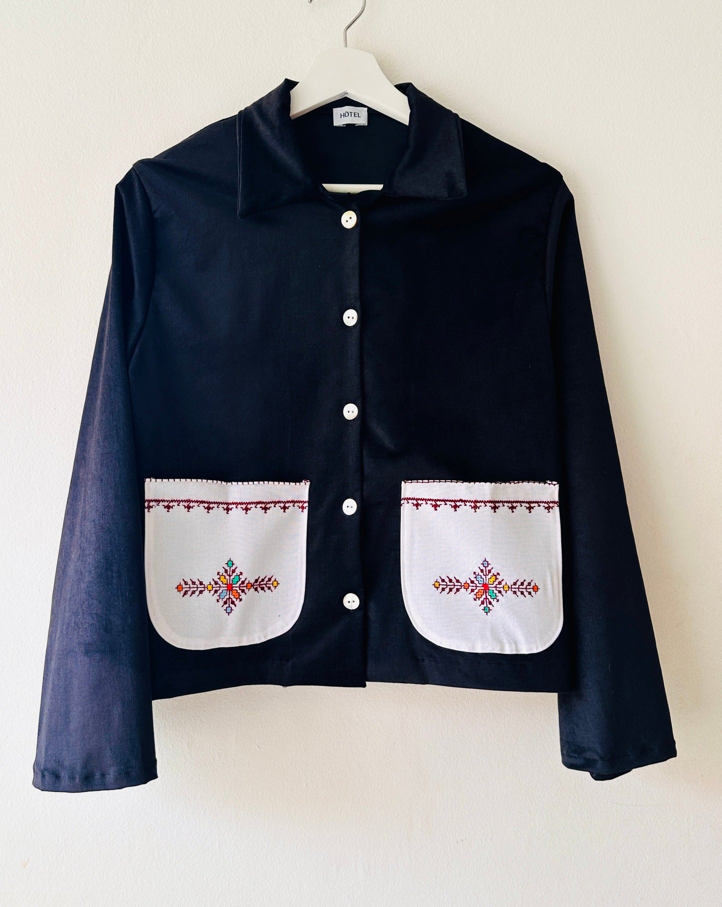 Parisian velour and hand embroidered jacket